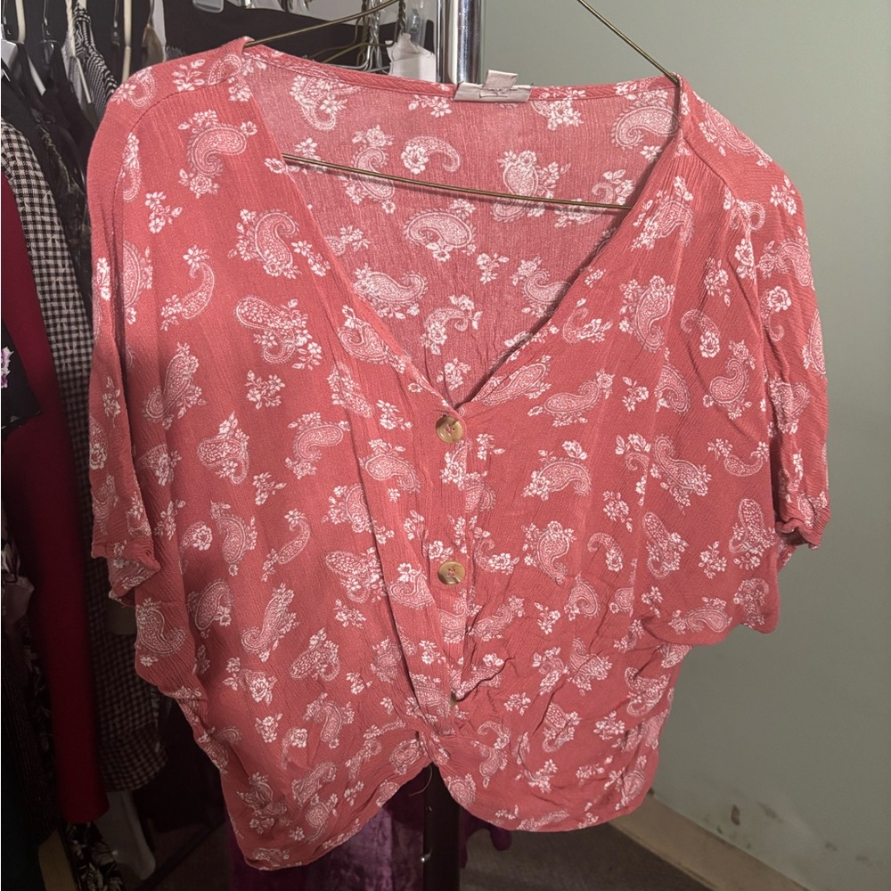 SO Coral Paisley Women's Blouse